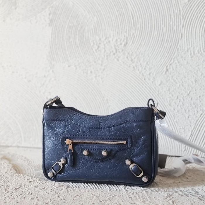 Balenciaga Hip Crossbody Champagne Hardware Blackbleu Roi Original