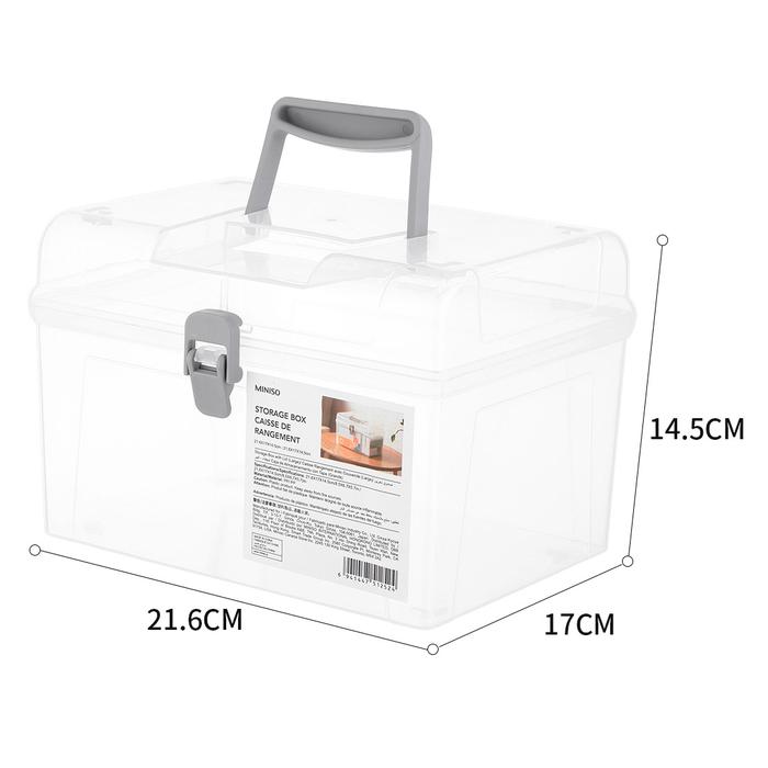 Gambar MINISO Kotak Penyimpanan Dengan Tutup Kotak Penyimpanan Kapasitas Besa - Clear, large size dari minisoshopid undefined Tokopedia