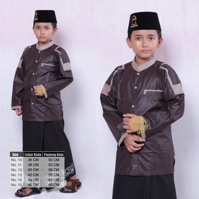 Gambar BAJU KOKO ANAK HADROH MOTIF PUKATI TERLARIS - Cokelat, 12 dari Arrahman_Koko undefined Tokopedia