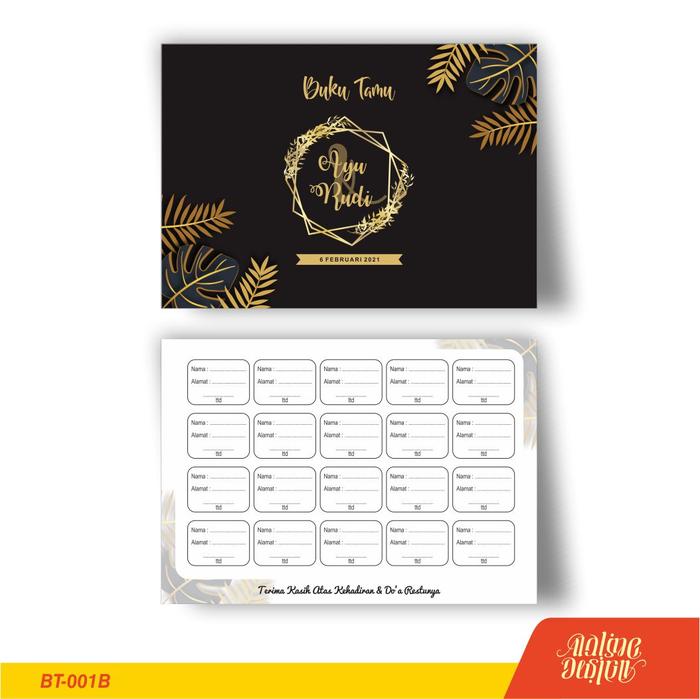 Gambar cetak & desain buku tamu pernikahan souvenir murah unik custom - 001, B kotak dari adline design undefined Tokopedia