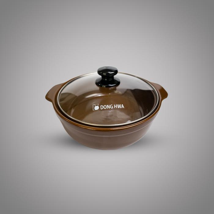 Gambar DongHwa Ttukbaegi Panci Keramik Tutup Kaca 1600ml - Light Brown dari Dong Hwa Indonesia undefined Tokopedia