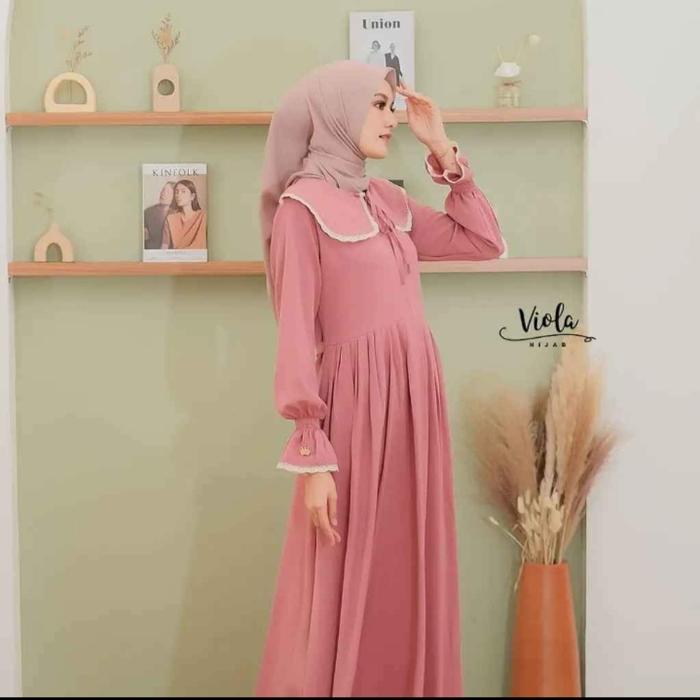 Gambar promo dress andin gamis trending size S-M-L-XL-XXl wudhu friendly - pink, S dari musa fashion bandung undefined Tokopedia