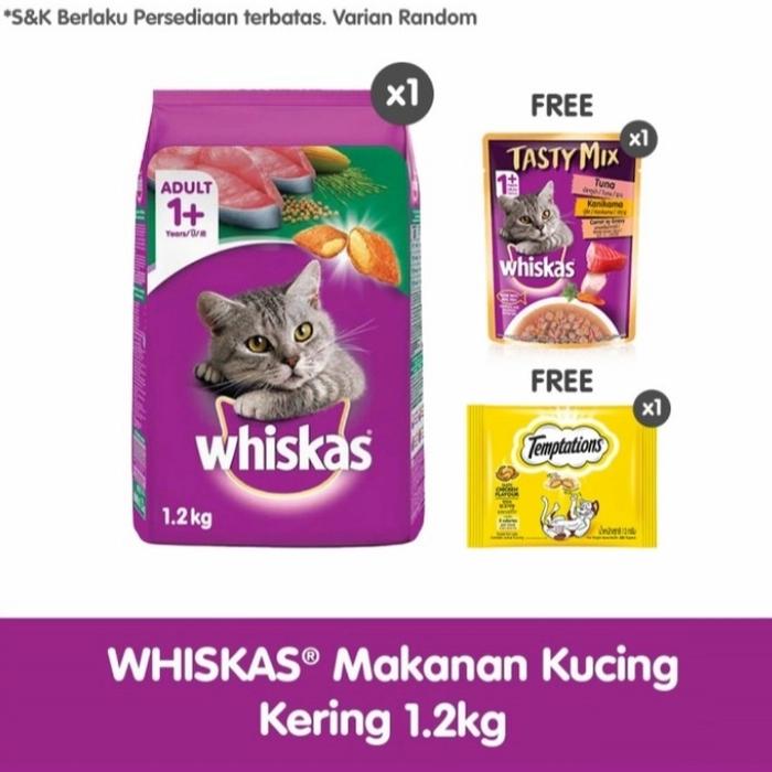 Promo Whiskas Tuna Cat Food Makanan Kering Whiskas FREE BONUS