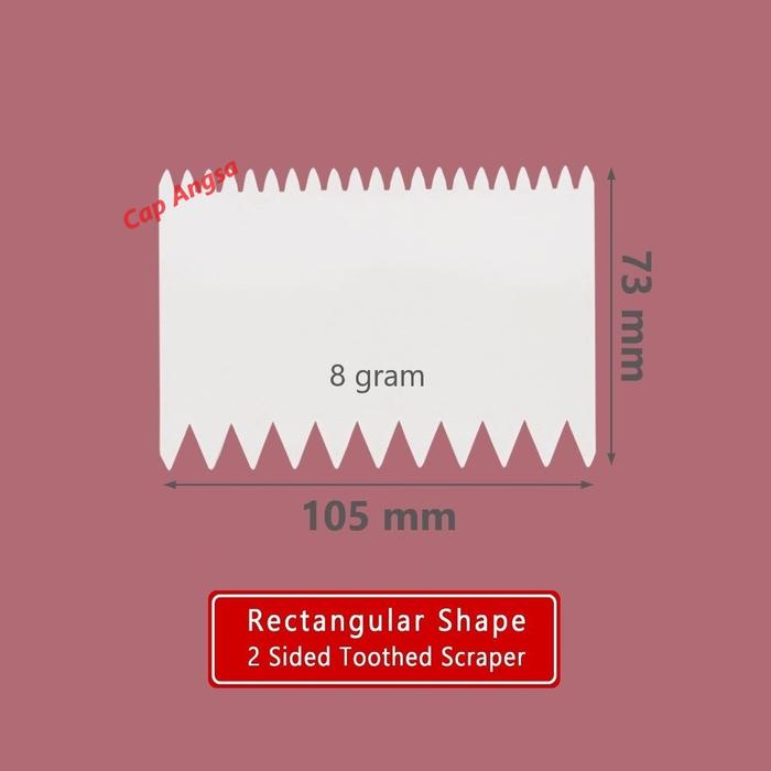 Gambar SCRAPER PERATA SISIR PENGHALUS MOTIF CREAM CAKE DECORATION SERRATED - Rect 2 Sided dari Cap Angsa undefined Tokopedia