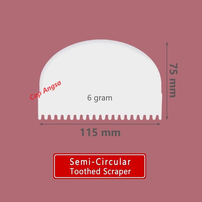 Gambar SCRAPER PERATA SISIR PENGHALUS MOTIF CREAM CAKE DECORATION SERRATED - SmCircle 75x115 dari Cap Angsa undefined Tokopedia