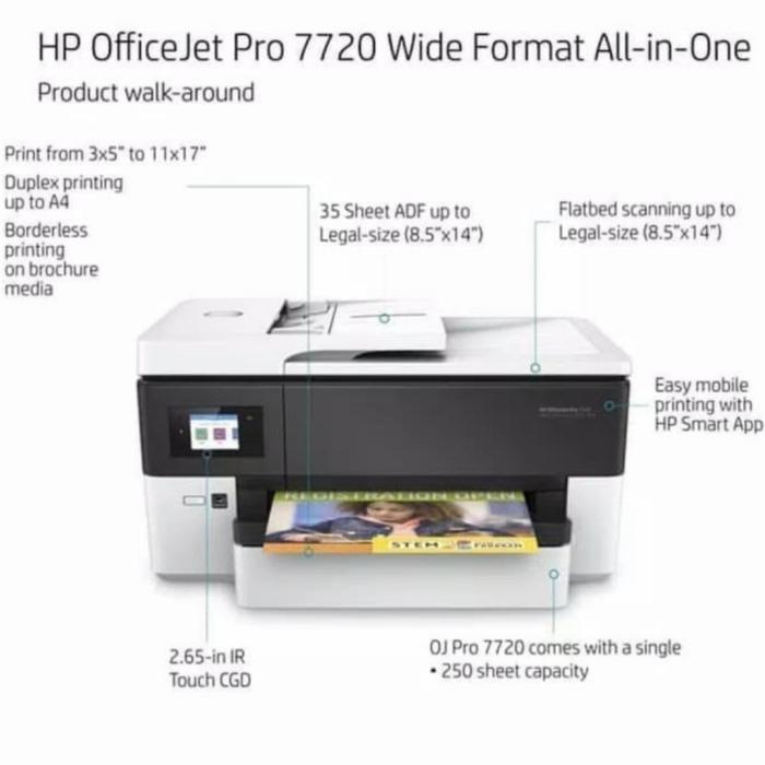 Gambar Printer HP Officejet 7720 (A3 Print, Scan, Copy, Fax) - 7720 dari Print Scan Copy undefined Tokopedia