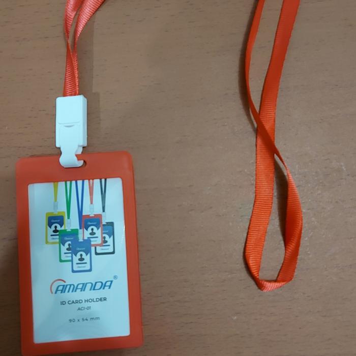 Gambar Gantungan Kartu Id Card Plate/Tali Badge Id Card Nylon - Merah dari Kontener Id Card Store undefined Tokopedia