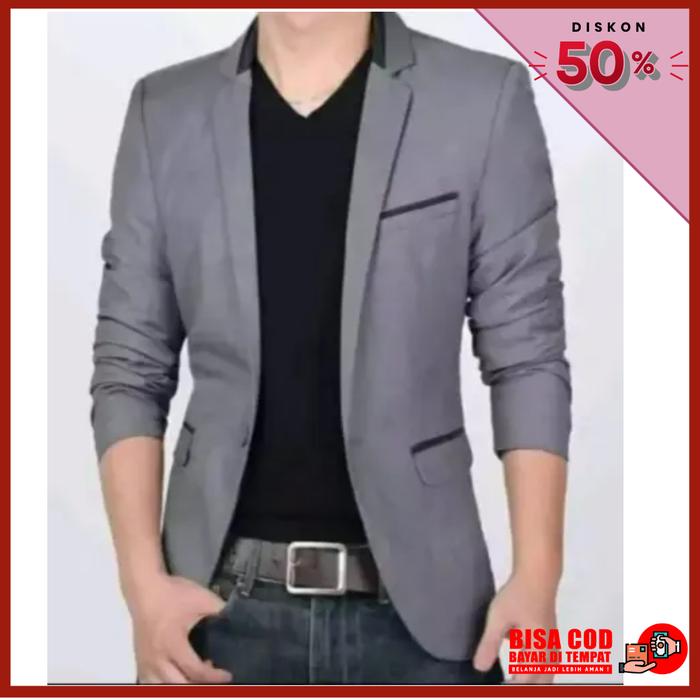 Gambar jas pormal/jas pria/jas dewasa /jas laki laki/jas selimfit/jas kuliah - Abu-abu, XS dari blazer cewek undefined Tokopedia