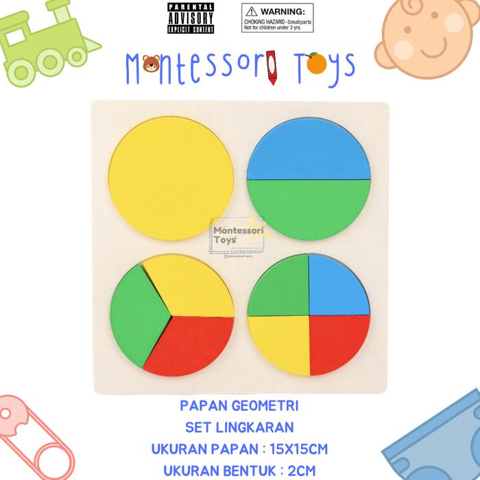 Gambar Geometric Board / Bangunan Geometri Papan / Pizzle Belajar Bentuk - Lingkaran dari Montessori Toys undefined Tokopedia