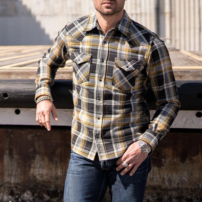 Tenderloin ヘビーフランネルシャツネルシャツ レッド/グレーサイズL