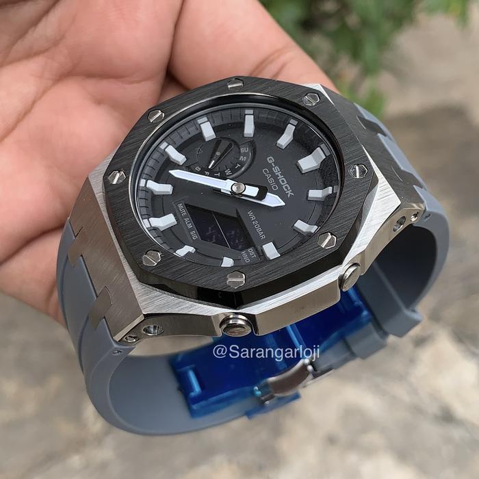 Gshock Casioak Ga2100 Original Garansi Silver 1adr