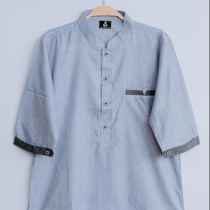 Gambar BAJU KOKO MUSLIM PRIA DEWASA CASUAL UKURAN M s/d XXL BAHAN KATUN HALUS - Biru Muda, M dari mim clothing.id Official Store undefined Tokopedia