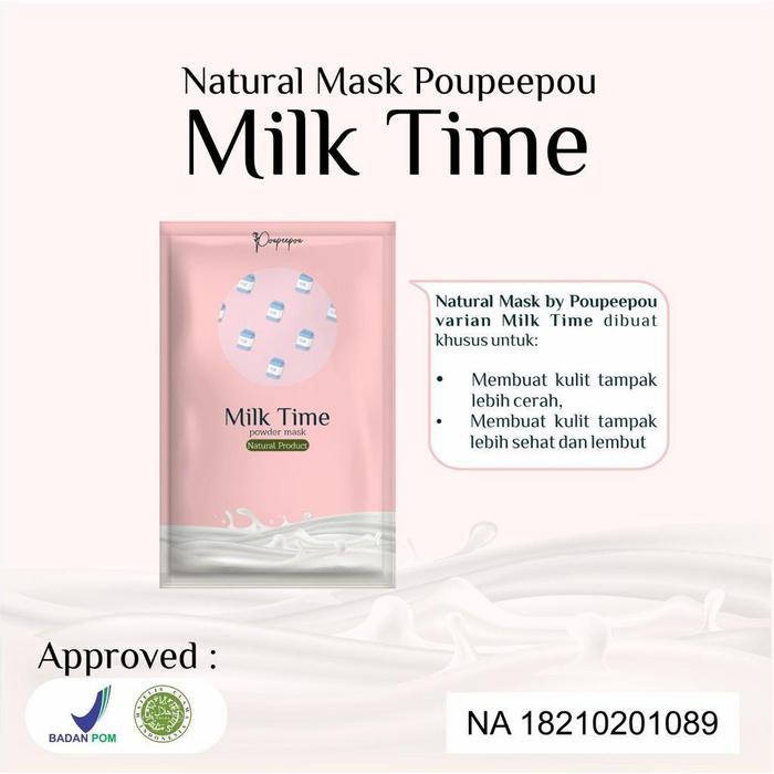 Gambar BPOM & HALAL 25gr Masker Organic Poupeepou | Mask Wajah Murah Scrub - Milk Time dari Poupeepou undefined Tokopedia