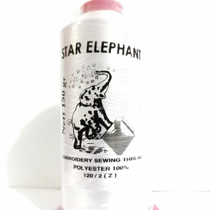 Gambar BENANG BORDIR POLYESTER STAR ELEPHANT - Putih, 150 gram dari BENANG BORDIR JAHIT & TENUN undefined Tokopedia