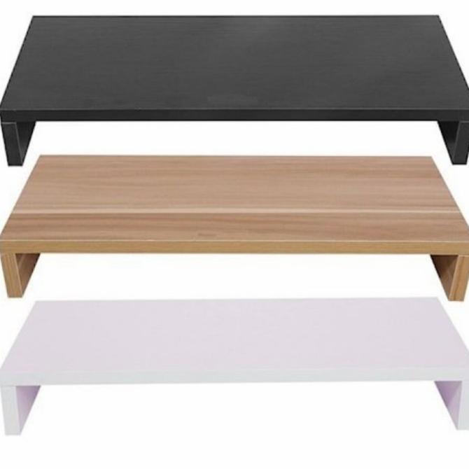 Gambar Meja Monitor / Stand Monitor Komputer Laptop Kayu Hitam Putih Terbaru - Putih dari ALIVE Komputer undefined Tokopedia