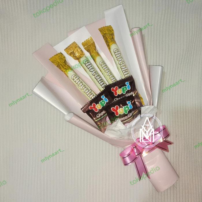 Gambar buket snack mini chocolatos dari mlynabouquet_ undefined Tokopedia