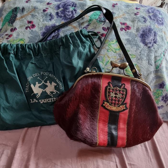 Jual Vintage La Martina in burgundy fur leather sling bag - Jakarta Selatan  - jakarta thrift market | Tokopedia