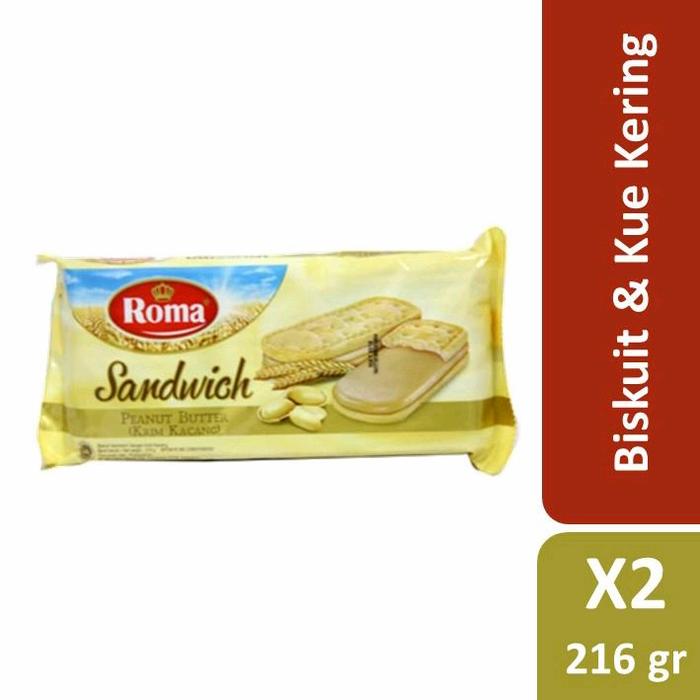 Gambar Roma Sandwich Biskuit Krim Kacang 2 x 216 gr dari sehat alami 71 undefined Tokopedia