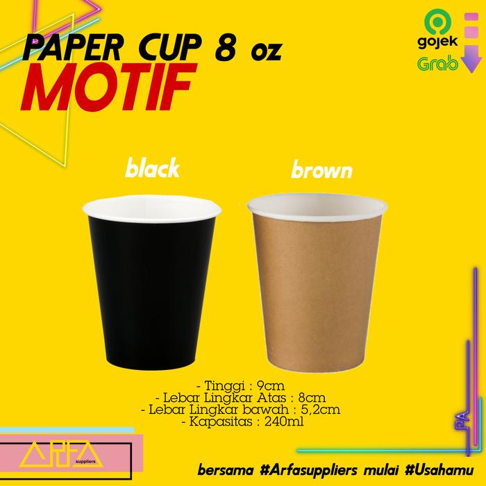 Gambar Paper Cup gelas kopi 8oz Tanpa Tutup isi 50 dari Arfa Suppliers undefined Tokopedia