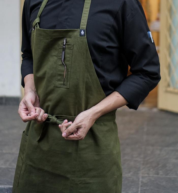 Gambar Casual Canvas Apron / Chef Apron / Kitchen Apron/Aksara Apron/Celemek - Army Green dari Aksara Tools undefined Tokopedia