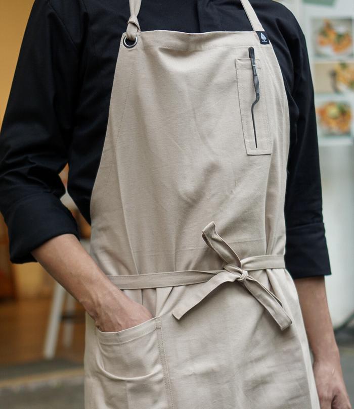 Gambar Casual Canvas Apron / Chef Apron / Kitchen Apron/Aksara Apron/Celemek - Khaki dari Aksara Tools undefined Tokopedia