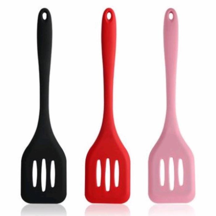 Gambar Sutil Spatula Sodet Masak Silikon Anti Leleh Anti Lengket Tahan Panas - Spatula Bolong dari Mitraaren undefined Tokopedia