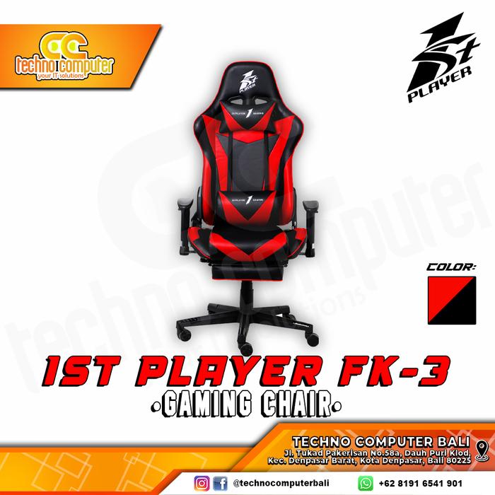 Gambar Kursi Gaming 1ST PLAYER FK3 - Black Grey - Merah dari Techno Computer Bali undefined Tokopedia