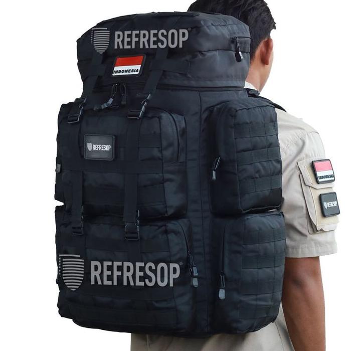 Gambar [ORIGINAL] Tas Ransel Army Carrier Jumbo Kain Kuat Awet PX440 Hitam dari Refreshop undefined Tokopedia