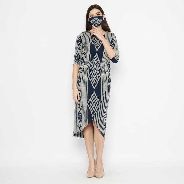 Gambar KI Dress Clarissa Zola Biru - Biru, 4 dari KainIndonesiaco undefined Tokopedia