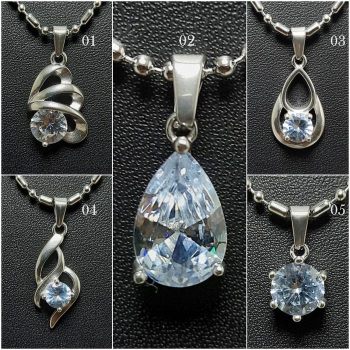 Gambar Kalung Liontin Wanita Titanium Asli Silver Garansi - 01 dari Central Grosir Gemstone undefined Tokopedia