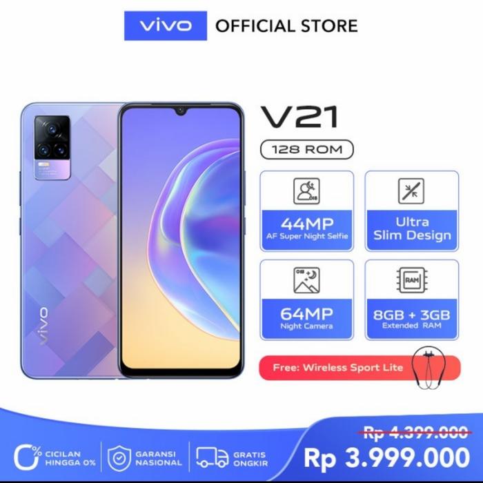Gambar VIVO V21 Smartphone 8GB / 128GB Garansi resmi - Diamond Flare dari S&amp;W Gadget undefined Tokopedia