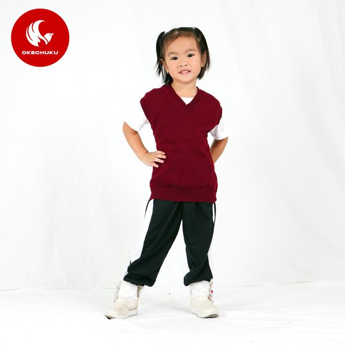 Gambar Okechuku RICH Rompi Rajut Anak Knit Vest Anak Rompi Sekolah Seragam - Marun, 4 dari Okechuku undefined Tokopedia