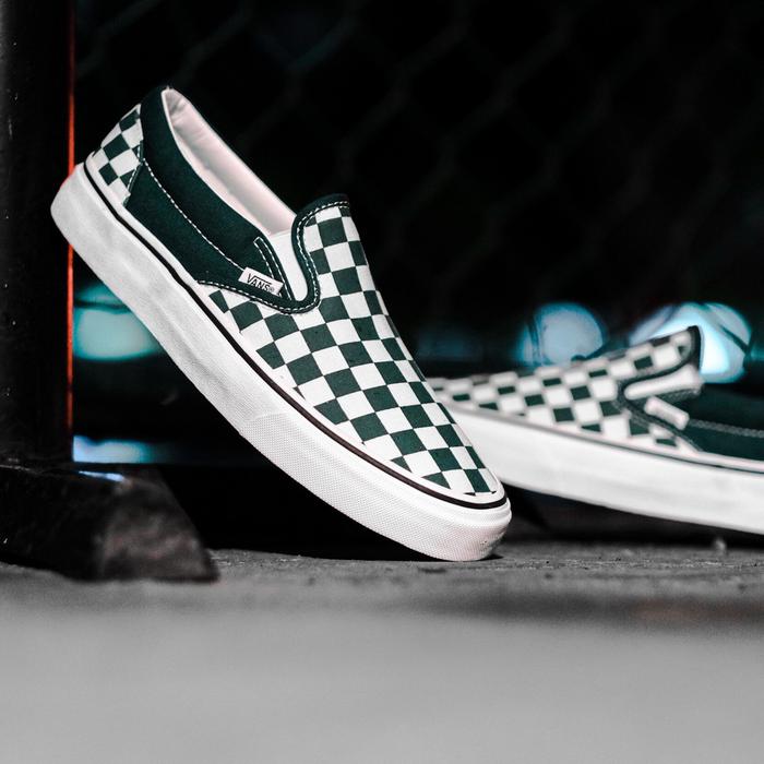 green black checkered vans
