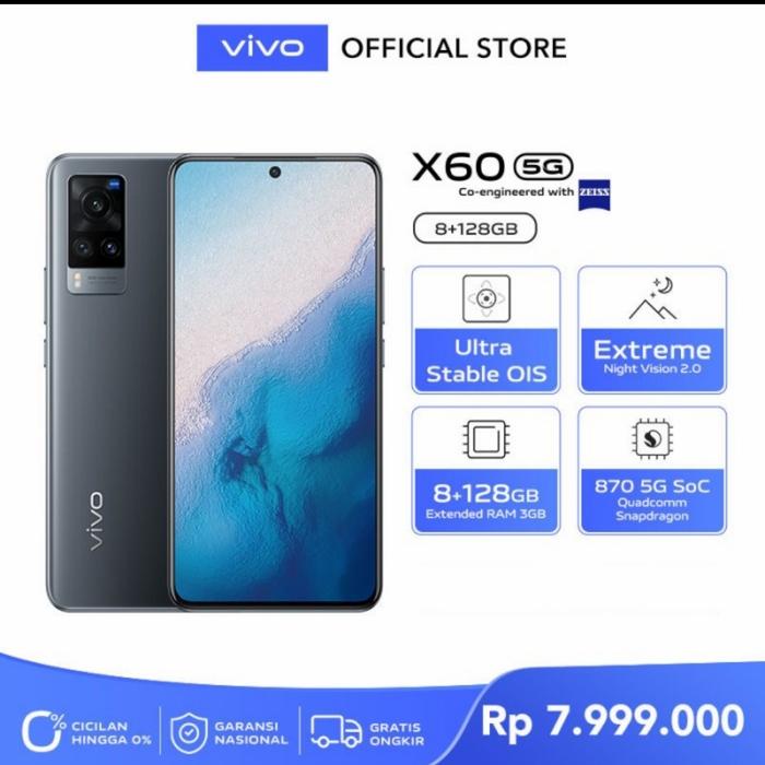 Gambar VIVO X60 5G Smartphone 8GB/128GB Garansi Resmi Vivo Original - Midnight Black dari S&amp;W Gadget undefined Tokopedia