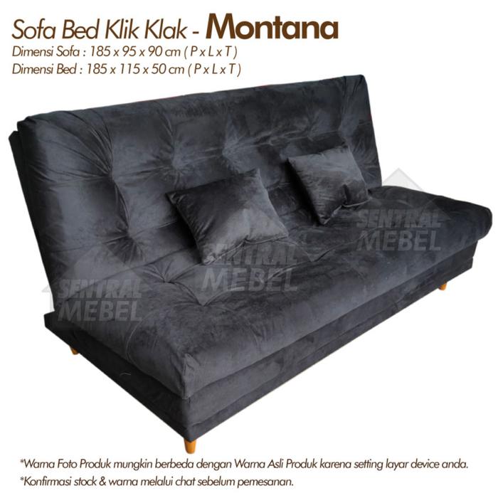 Jual sofabed pillow top dacron Montana sofa bed reclining
