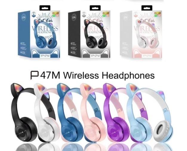 Gambar headset headphone wireless gamer anak telinga kucing nyala lucu - Hitam dari Petite Chicka undefined Tokopedia