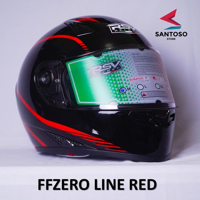 Jual Helm Fullface RSV FFZERO Line Merah Red Glossy L Kota