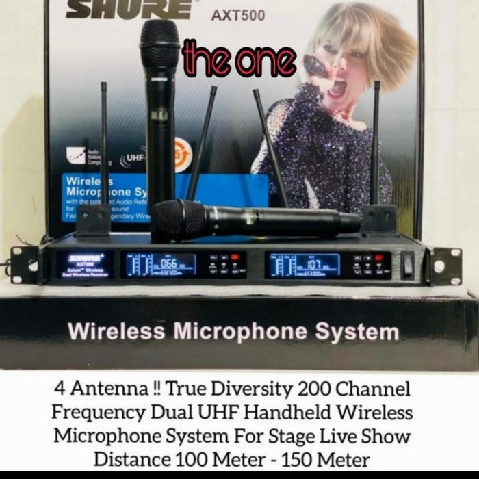Gambar mic wireless shure UR 12D - SHURE AXT 500 dari The One elektronic undefined Tokopedia