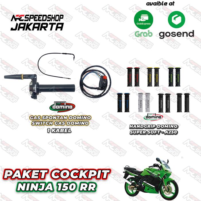Gambar Paket Ninja 150 RR SS R Grip Domino Kabel Gas Spontan Saklar Domino - PAKET MANTAP dari Arcspeedshop Jakarta undefined Tokopedia