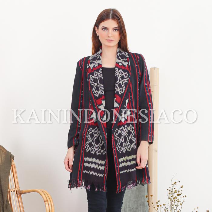 Gambar Outer Tenun Kemala Jasmine Biru - Hitam, 8 dari KainIndonesiaco undefined Tokopedia