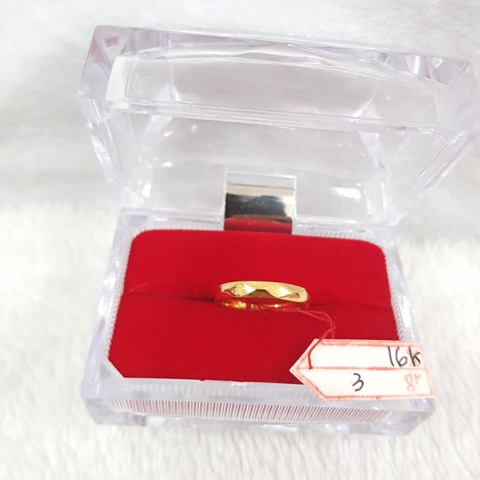 Gambar CC759M361M cincin kawin model persegi motif emas kuning asli gold 700 dari Paris Gold Jewelry undefined Tokopedia