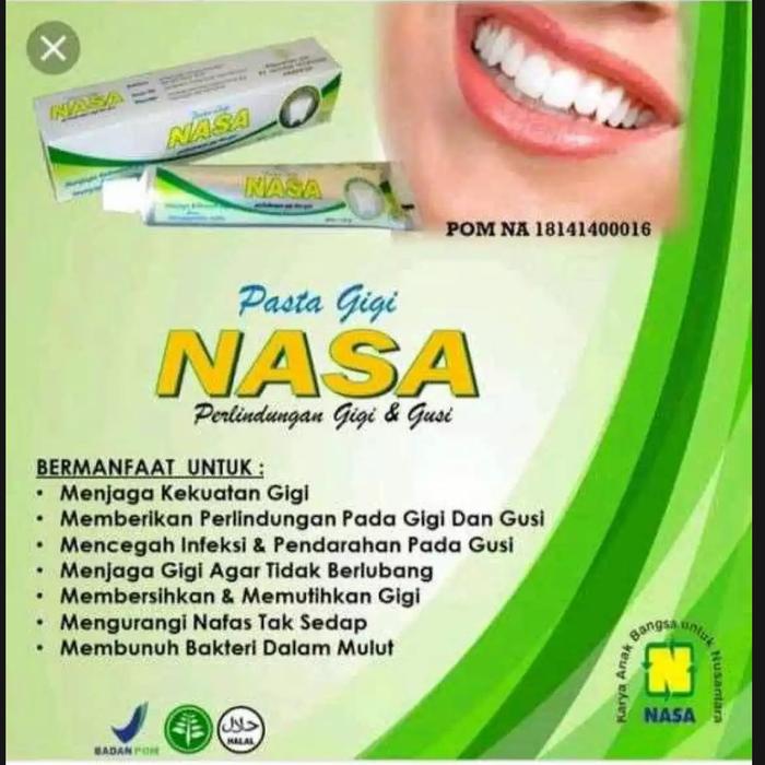 Gambar pasta gigi NASA original 120gr anti sariawan mencegah gigi berlubang dari Cahaya majau undefined Tokopedia