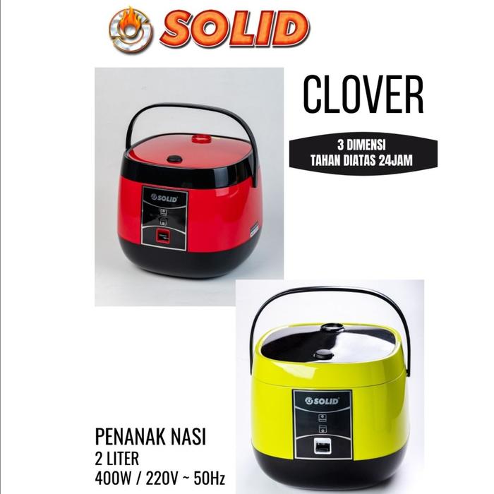 Gambar Penanak Nasi / Rice Cooker SOLID CLOVER 2 Liter - Merah dari Solid Kitchen Jakarta undefined Tokopedia