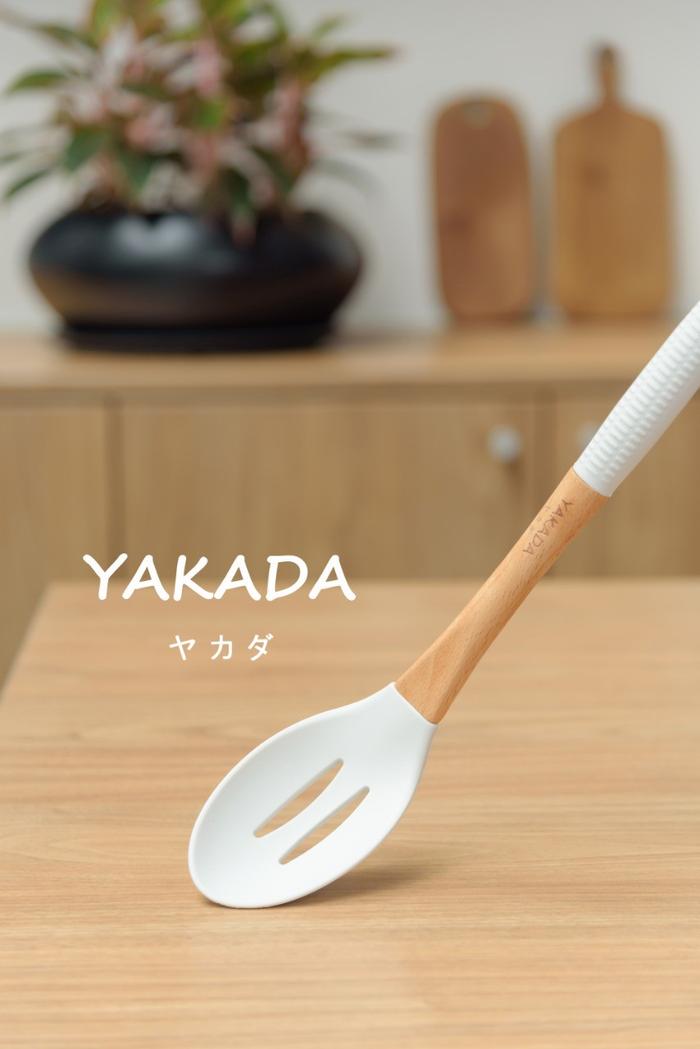 Gambar Kitchen Orinoco Utensils Double Siicone Y-203 Gagang Kayu Tahan Panas - A.SLOTTED SPOON dari Kioslunchbox bogor undefined Tokopedia