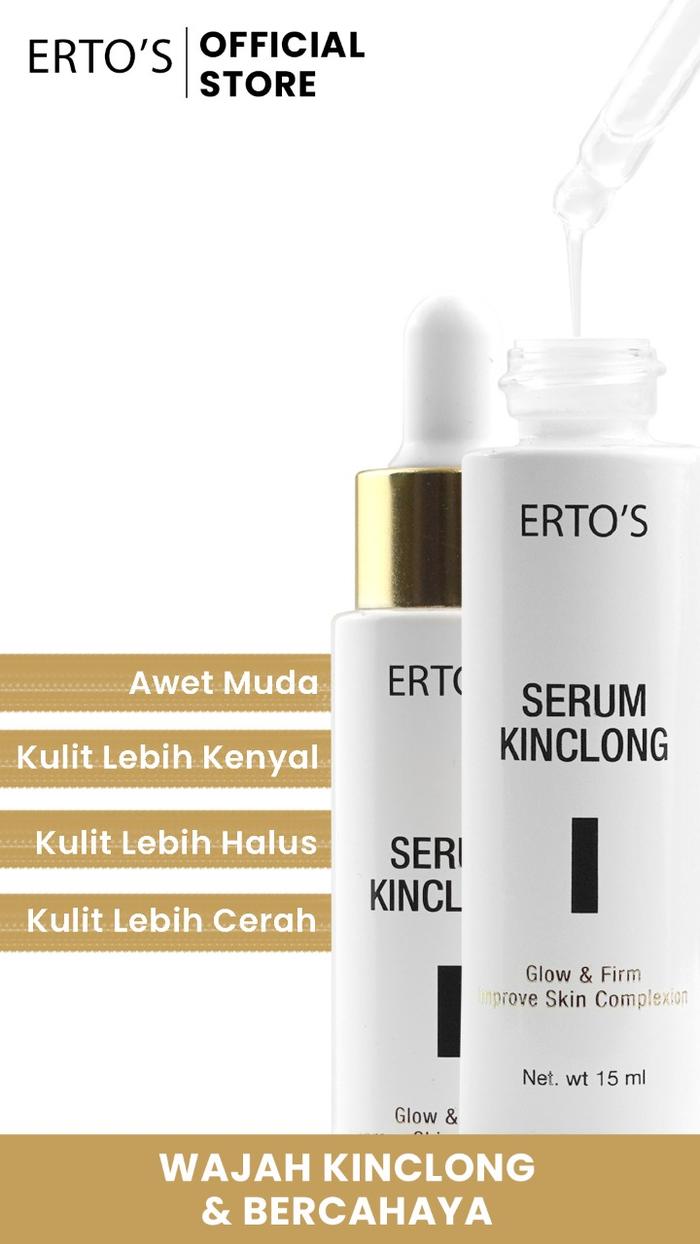 Gambar Erto's Serum Kinclong Ertos / Anti Aging / Glowing / Brightening /Whitening / Untuk Kulit Normal / Untuk Kulit Kering / Hidrasi / Kulit Kering / Kulit sensitif Mencerahkan Kerutan - New Packaging dari Hallo.Cantik undefined Tokopedia
