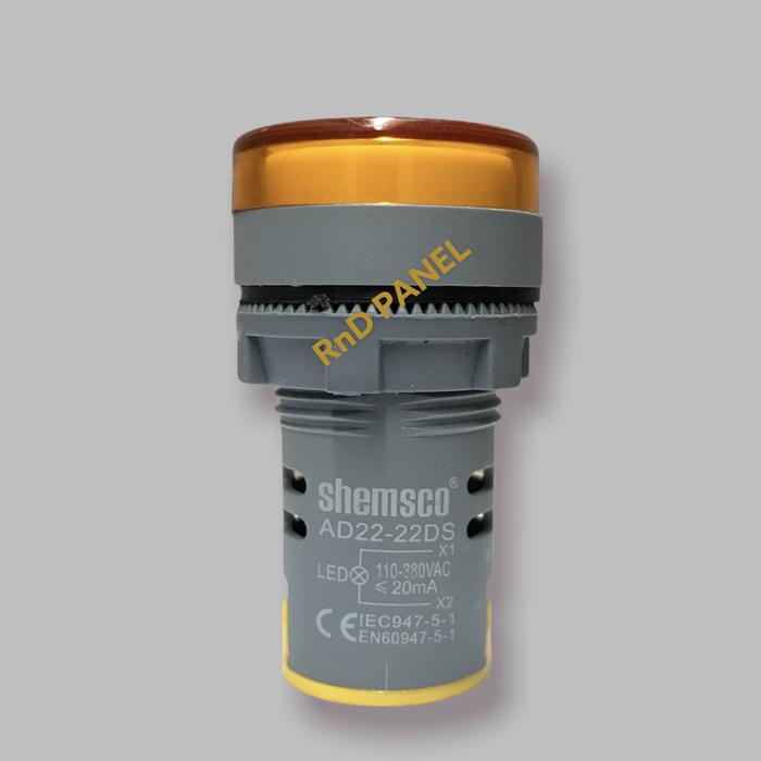 Gambar PILOT LAMP SHEMSCO LED 22MM 110-380VAC - Kuning dari RnD PANEL undefined Tokopedia