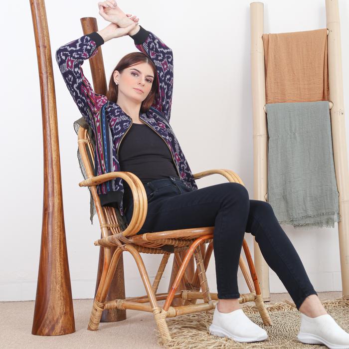 Gambar KI Jaket Bomber Rachel Jasmine Biru - Ungu, 4 dari KainIndonesiaco undefined Tokopedia