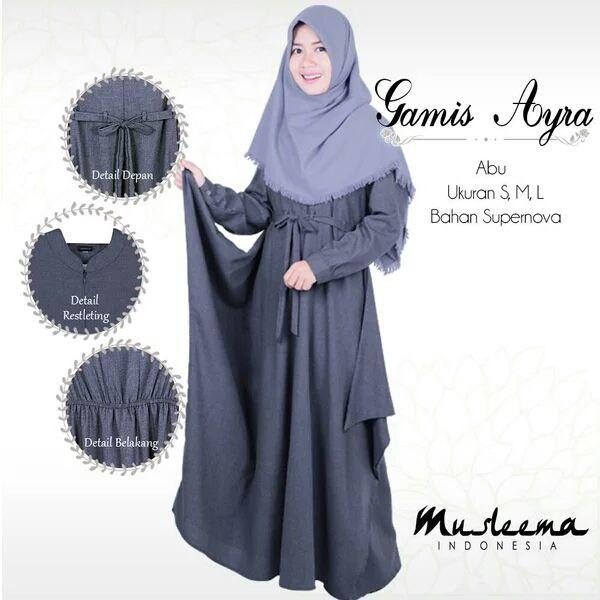 Gambar Gamis Ayra - M, Abu dari fizara_store undefined Tokopedia