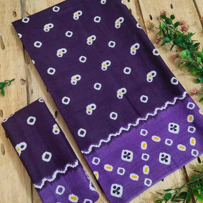 Gambar kain Batik Jumputan Pelangi - Ungu dari Kimala-Batik undefined Tokopedia