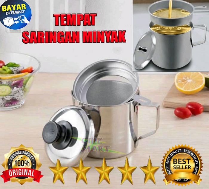 Gambar OIL POT SARINGAN STAINLESS MINYAK GORENG SISA WADAH JELANTAH dari Duocide Shop undefined Tokopedia